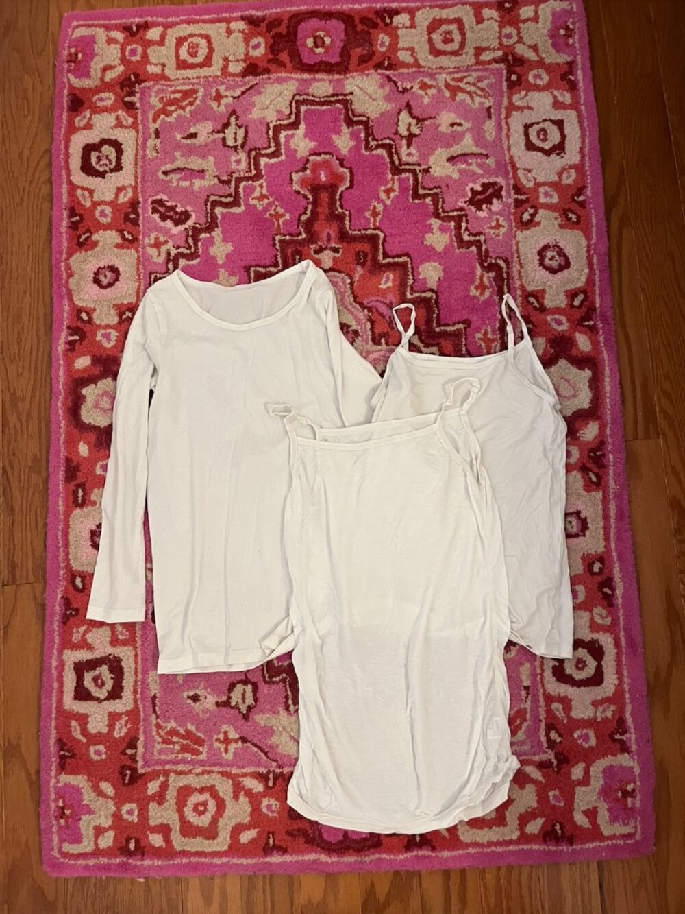 Bundle of 1 x White Long Sleeve Undershirt and 2 x White Tank Top Undershirt